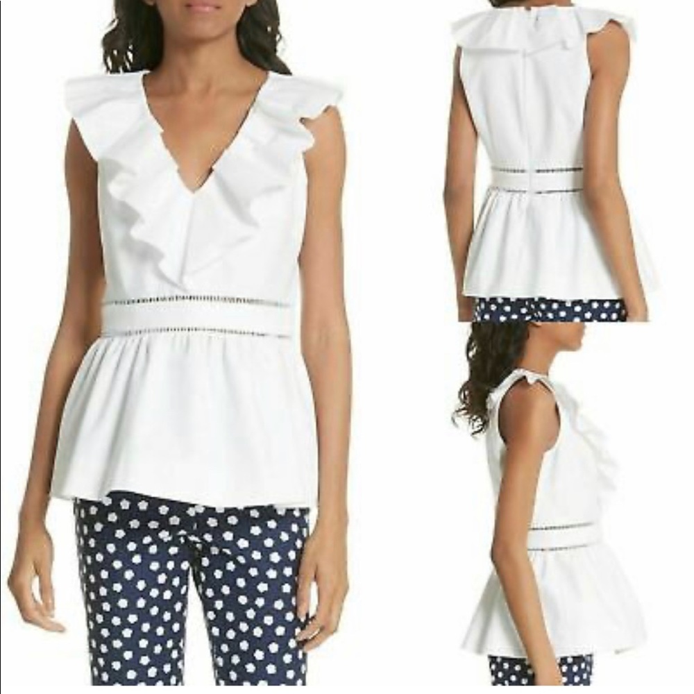 Kate Spade white peplum top